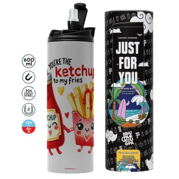 Ketchup To My Fries, Tumbler stainless steel GREY 600ml