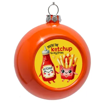 Ketchup To My Fries, Στολίδι Χριστουγεννιάτικη μπάλα δένδρου Πορτοκαλί 8cm