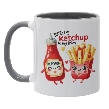 Ketchup To My Fries, Mug colored grey, ceramic, 330ml