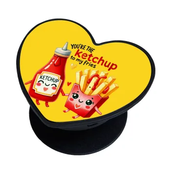 Ketchup To My Fries, Phone Holders Stand  καρδιά Μαύρο Βάση Στήριξης Κινητού στο Χέρι