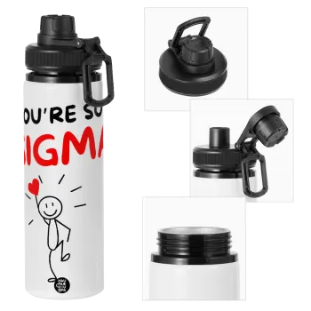 Sigma Valentine's Day , Metal water bottle with safety cap, aluminum 850ml