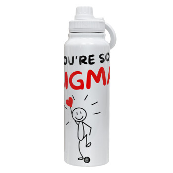 Sigma Valentine's Day , 1L Stainless Steel Thermal Bottle with Phone Holder & Double Wall Insulation