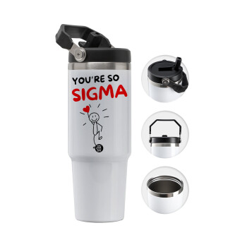Sigma Valentine's Day , 30oz stainless Steel Tumbler with Handle