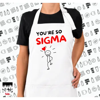 Sigma Valentine's Day , Ποδιά μακριά Σεφ ολόσωμη με τσέπες white (ΕΝΗΛΙΚΩΝ)