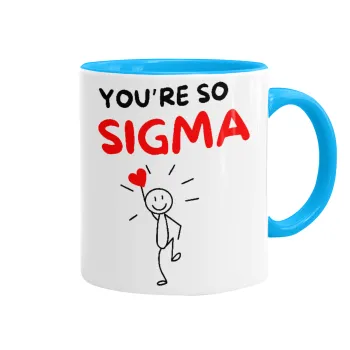Sigma Valentine's Day , Mug colored light blue, ceramic, 330ml