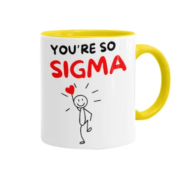 Sigma Valentine's Day , Mug colored yellow, ceramic, 330ml