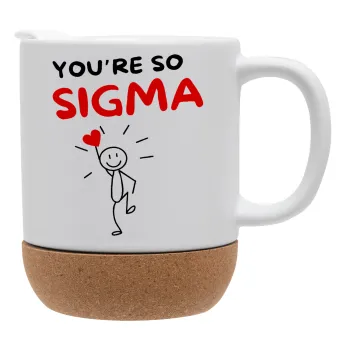 Sigma Valentine's Day , Κούπα, κεραμική με βάση φελού και καπάκι (ΜΑΤ), 330ml