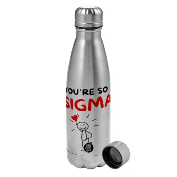 Sigma Valentine's Day , Metallic water bottle, stainless steel, 750ml