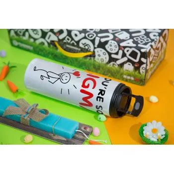 Sigma Valentine's Day , Πασχαλινή Λαμπάδα με Travel Tumbler θερμό με διπλό καπάκι (600ml, BPA free) & κερί αρωματικό πλακέ (30cm) (ΤΙΡΚΟΥΑΖ)