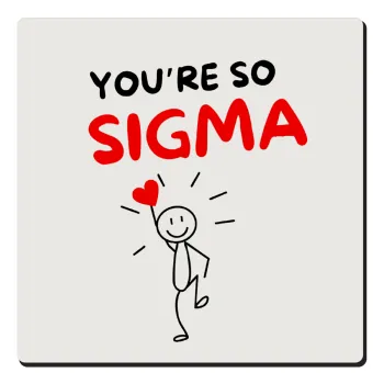 Sigma Valentine's Day , Τετράγωνο μαγνητάκι ξύλινο 6x6cm
