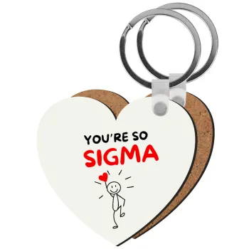 Sigma Valentine's Day , Μπρελόκ Ξύλινο καρδιά MDF
