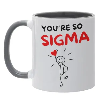 Sigma Valentine's Day , Mug colored grey, ceramic, 330ml