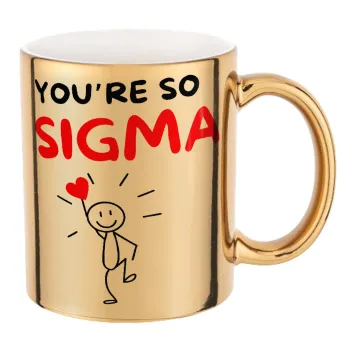 Sigma Valentine's Day , Κούπα κεραμική, χρυσή καθρέπτης, 330ml