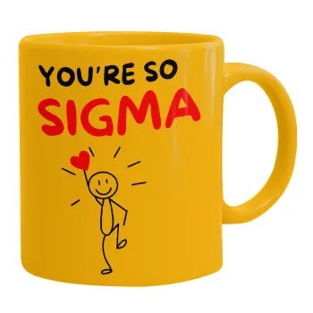 Sigma Valentine's Day , Κούπα, κεραμική κίτρινη, 330ml