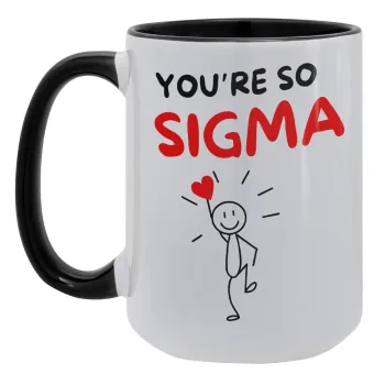 Sigma Valentine's Day , Κούπα Mega 15oz, κεραμική Μαύρη, 450ml