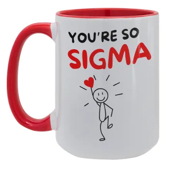 Sigma Valentine's Day , Κούπα Mega 15oz, κεραμική Κόκκινη, 450ml