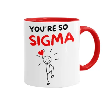 Sigma Valentine's Day , Κούπα χρωματιστή κόκκινη, κεραμική, 330ml