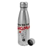 Metallic water bottle, stainless steel, 750ml