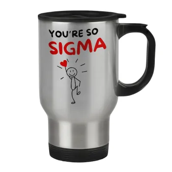 Sigma Valentine's Day , Κούπα ταξιδιού ανοξείδωτη με καπάκι, διπλού τοιχώματος (θερμό) 450ml