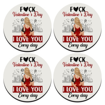 I love You Everyday , ΣΕΤ 4 Σουβέρ ξύλινα στρογγυλά (9cm)