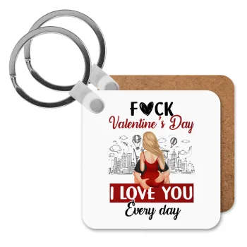 I love You Everyday , Μπρελόκ Ξύλινο τετράγωνο MDF