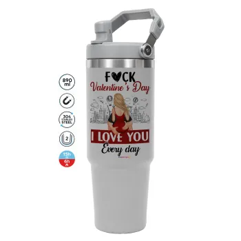 I love You Everyday , GREY color, 890ml (30oz) stainless Steel Tumbler with Handle