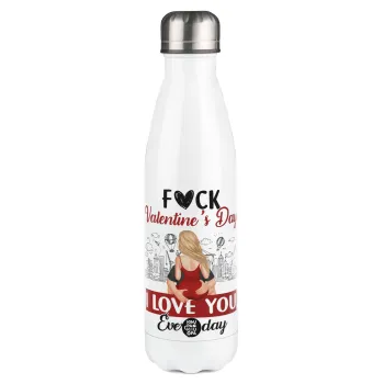 I love You Everyday , Μεταλλικό παγούρι θερμός Λευκό (Stainless steel), διπλού τοιχώματος, 500ml