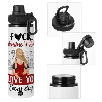I love You Everyday , Metal water bottle with safety cap, aluminum 850ml