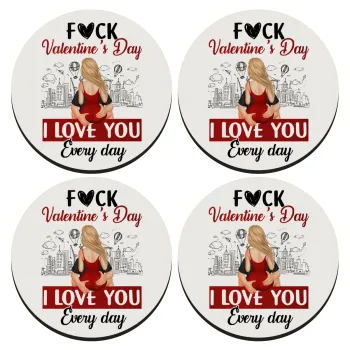 I love You Everyday , SET of 4 round wooden coasters (9cm)