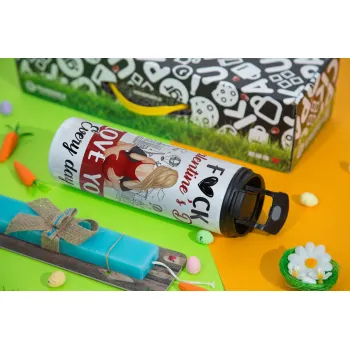 I love You Everyday , Πασχαλινή Λαμπάδα με Travel Tumbler θερμό με διπλό καπάκι (600ml, BPA free) & κερί αρωματικό πλακέ (30cm) (ΤΙΡΚΟΥΑΖ)