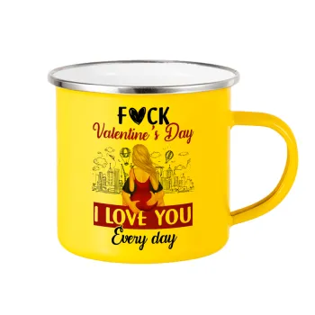 I love You Everyday , Κούπα Μεταλλική εμαγιέ Κίτρινη 360ml