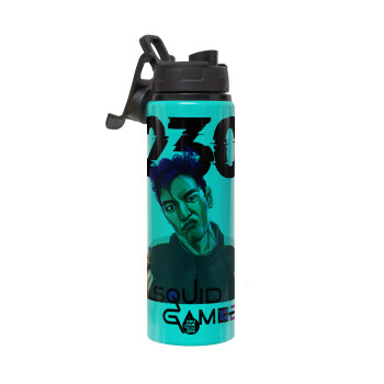 Squid game 2, Thanos 230, Μεταλλικό παγούρι νερού με καπάκι ασφαλείας, αλουμινίου 850ml