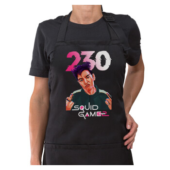 Squid game 2, Thanos 230, Ποδιά μακριά Σεφ ολόσωμη με τσέπες Μαύρη (ΕΝΗΛΙΚΩΝ)