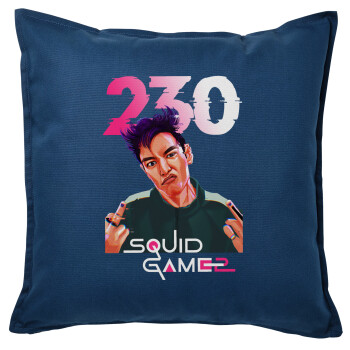 Squid game 2, Thanos 230, Μαξιλάρι καναπέ Μπλε 100% βαμβάκι, περιέχεται το γέμισμα (50x50cm)