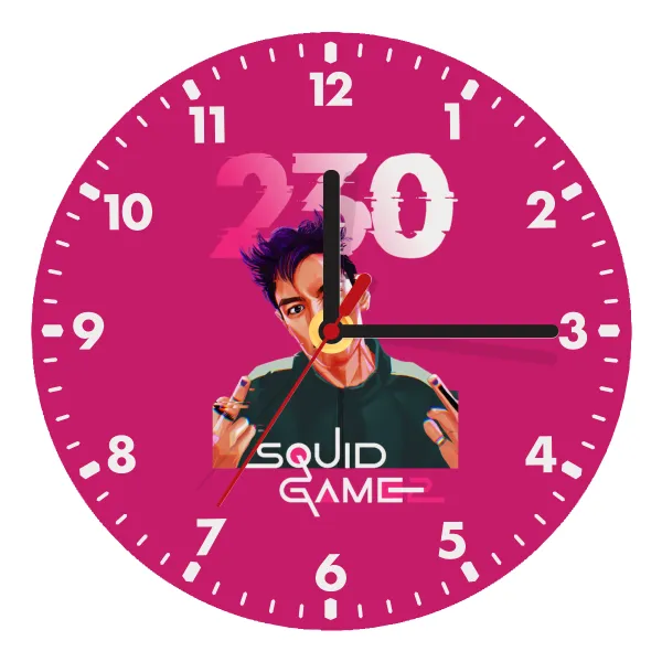 Squid game 2 — Ρολόι τοίχου ξύλινο (20cm)