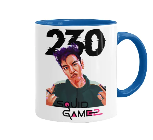 Squid game 2 — Κούπα χρωματιστή μπλε, κεραμική, 330ml