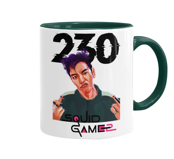 Squid game 2 — Κούπα χρωματιστή πράσινη, κεραμική, 330ml