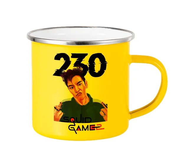 Squid game 2 — Yellow Enamel Metallic Cup 360ml