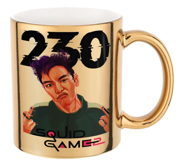 Squid game 2 — Κούπα κεραμική, χρυσή καθρέπτης, 330ml