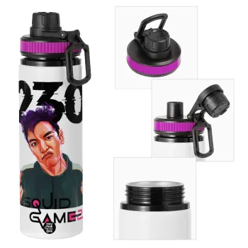 Squid game 2, Thanos 230, Μεταλλικό παγούρι νερού με καπάκι ασφαλείας, αλουμινίου 850ml