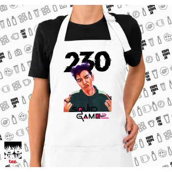 Squid game 2, Thanos 230, Ποδιά μακριά Σεφ ολόσωμη με τσέπες white (ΕΝΗΛΙΚΩΝ)