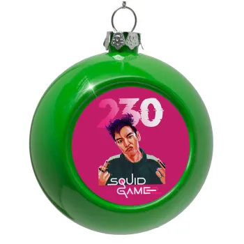 Squid game 2, Thanos 230, Στολίδι Χριστουγεννιάτικη μπάλα δένδρου Πράσινο 8cm