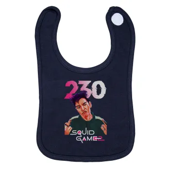 Squid game 2, Thanos 230, Σαλιάρα με Σκρατς 100% Organic Cotton Μπλε (0-18 months)