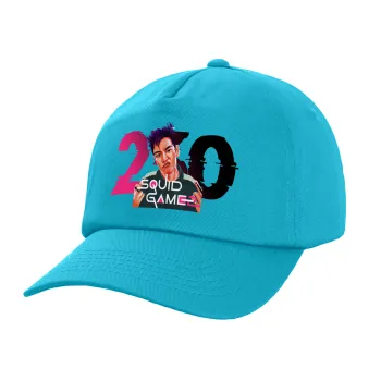 Squid game 2, Thanos 230, Children's Baseball Cap, 100% Cotton Twill, Blue (COTTON, CHILDREN, UNISEX, ONE SIZE)