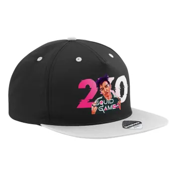 Squid game 2, Thanos 230, Καπέλο Ενηλίκων Flat Snapback Μαύρο/Γκρι, (100% ΒΑΜΒΑΚΕΡΟ TWILL, ΕΝΗΛΙΚΩΝ, UNISEX, ONE SIZE)
