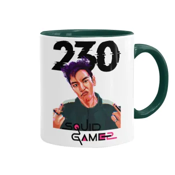 Squid game 2, Thanos 230, Κούπα χρωματιστή πράσινη, κεραμική, 330ml