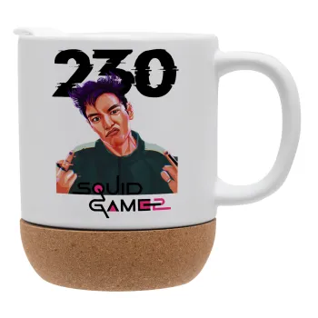 Squid game 2, Thanos 230, Κούπα, κεραμική με βάση φελού και καπάκι (ΜΑΤ), 330ml