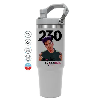Squid game 2, Thanos 230, GREY color, 890ml (30oz) stainless Steel Tumbler with Handle