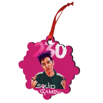 Squid game 2, Thanos 230, Στολίδι Χριστουγεννιάτικο στολίδι snowflake ξύλινο 7.5cm
