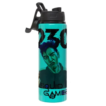 Squid game 2, Thanos 230, Μεταλλικό παγούρι νερού με καπάκι ασφαλείας, αλουμινίου 850ml